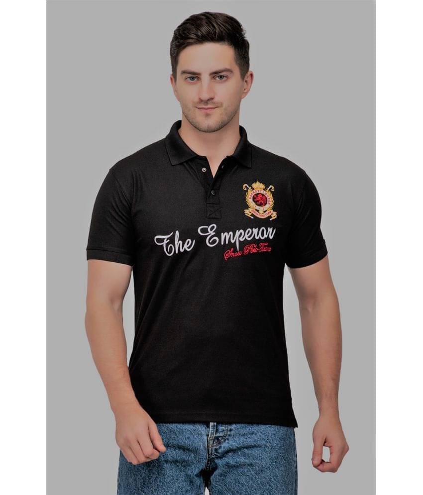 The Emperor - Black Polyester Regular Fit Men's T-Shirt ( Pack of 1 ) The Emperor - Black Polyester Regular Fit Men's T-Shirt ( Pack of 1 )