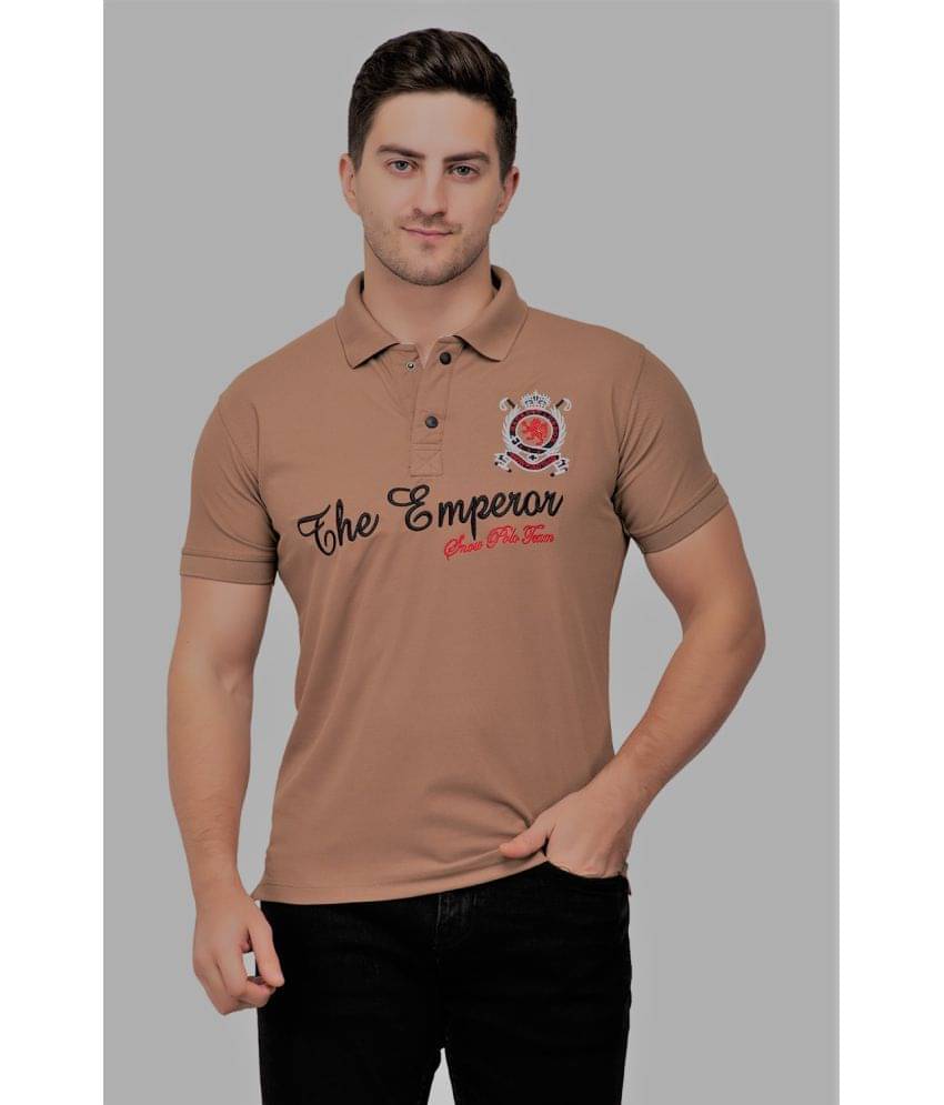 The Emperor - Tan Polyester Regular Fit Men's T-Shirt ( Pack of 1 ) The Emperor - Tan Polyester Regular Fit Men's T-Shirt ( Pack of 1 )