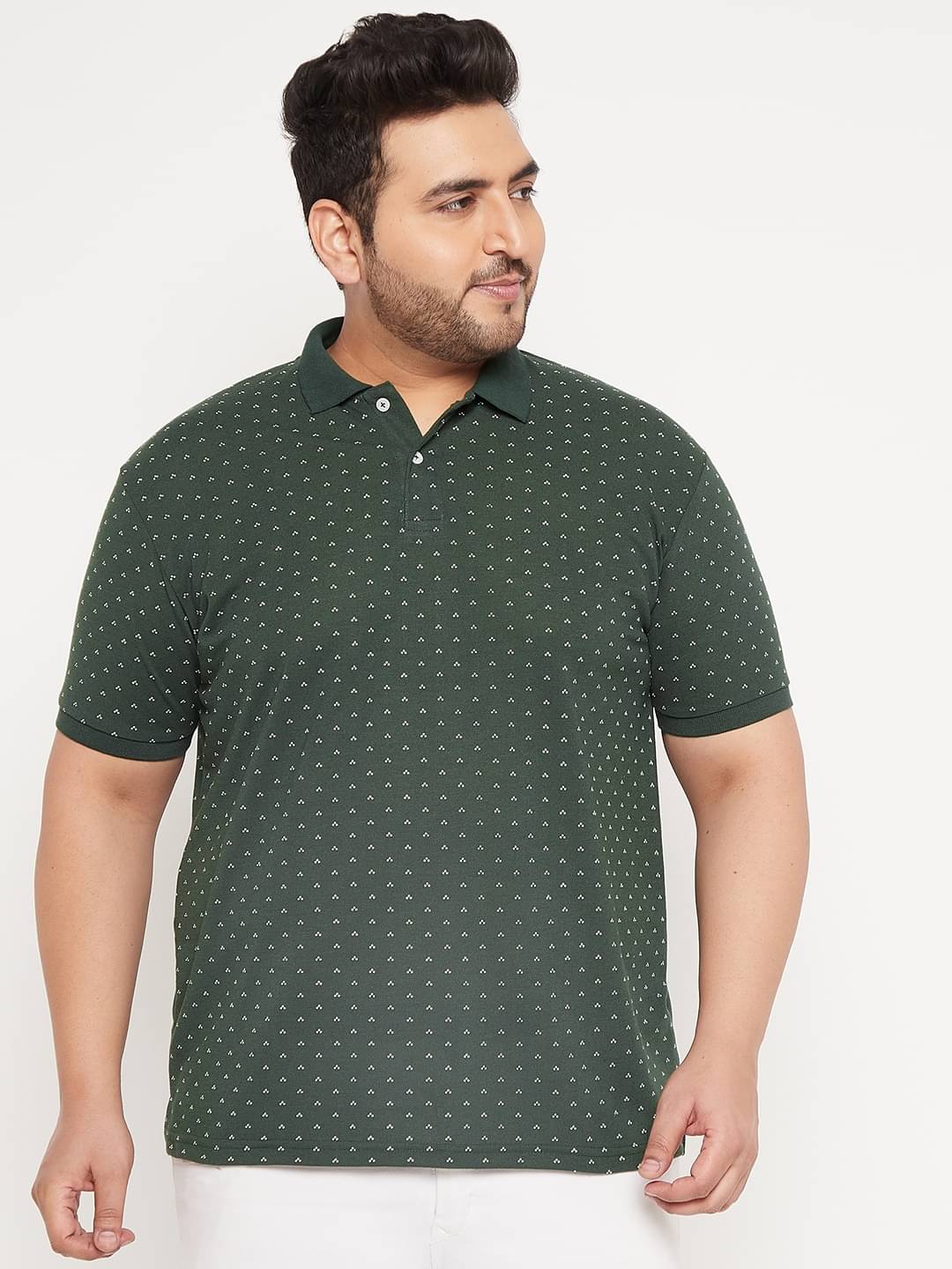The Million Club Pack of 1 Cotton Blend Regular Fit Printed Half Sleeves Men's Polo T Shirt ( Green ) The Million Club Pack of 1 Cotton Blend Regular Fit Printed Half Sleeves Men's Polo T Shirt ( Green )