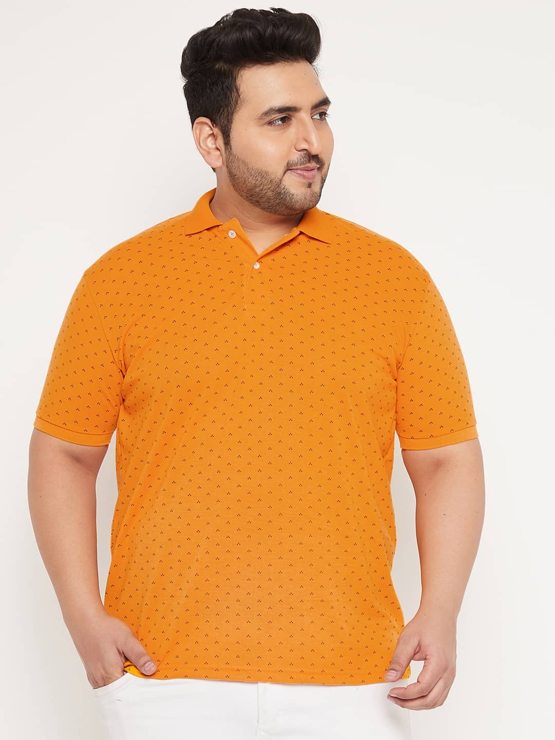 The Million Club Pack of 1 Cotton Blend Regular Fit Printed Half Sleeves Men's Polo T Shirt ( Navy Blue )
