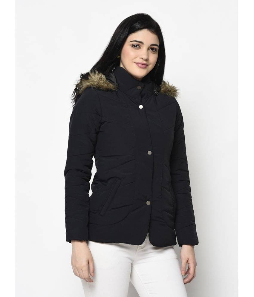     			Trufit Polyester Black Hooded Jackets Single
