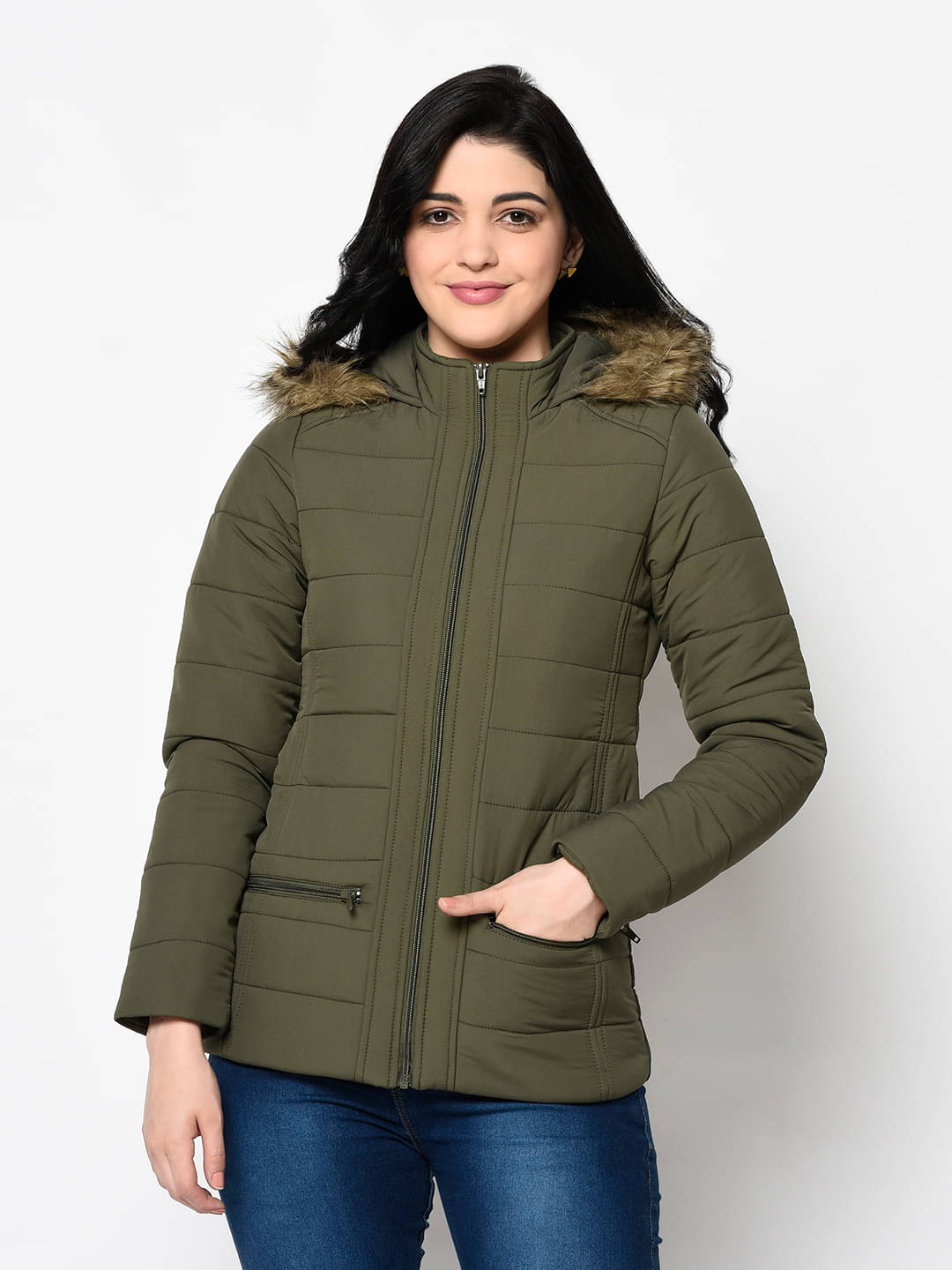     			Trufit Polyester Green Hooded Jackets Single