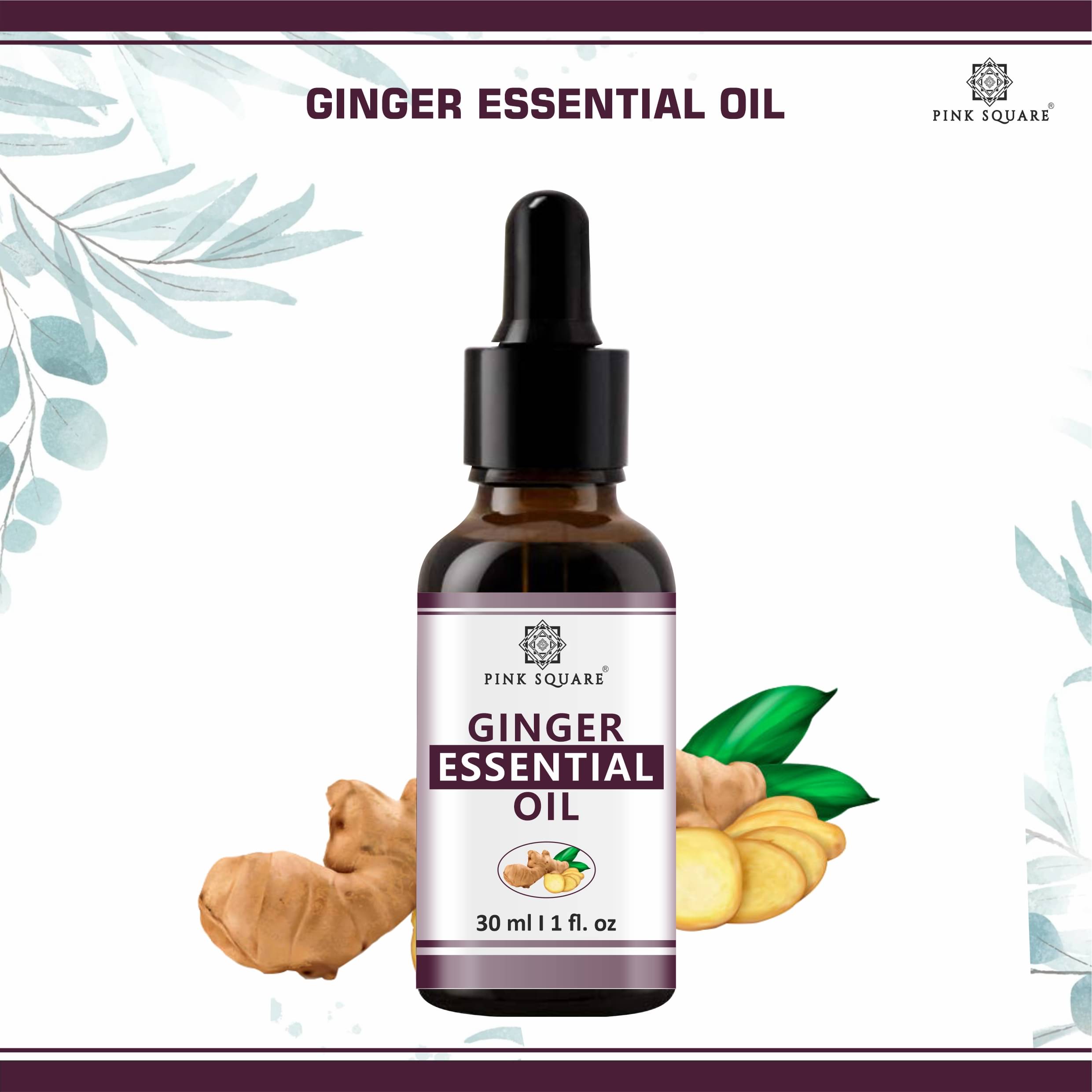 pink square 100% Pure Ginger Essential Oil For Belly,Thighs & Reduce Fat Shaping & Firming Oil 30 mL pink square 100% Pure Ginger Essential Oil For Belly,Thighs & Reduce Fat Shaping & Firming Oil 30 mL