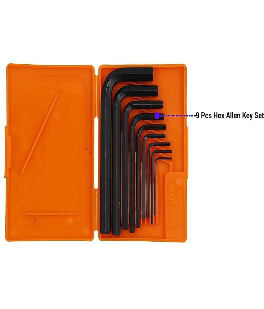 Aldeco Hand Tools- 8Pcs Spanner Set with 9Pcs Allen Key Set. Hand Tools Combination for multipurpose use.