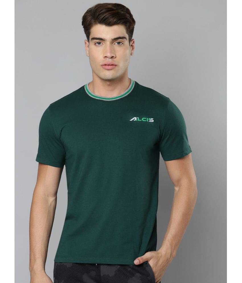 Alcis - Green Cotton Regular Fit Men's Sports T-Shirt ( Pack of 1 ) Alcis - Green Cotton Regular Fit Men's Sports T-Shirt ( Pack of 1 )