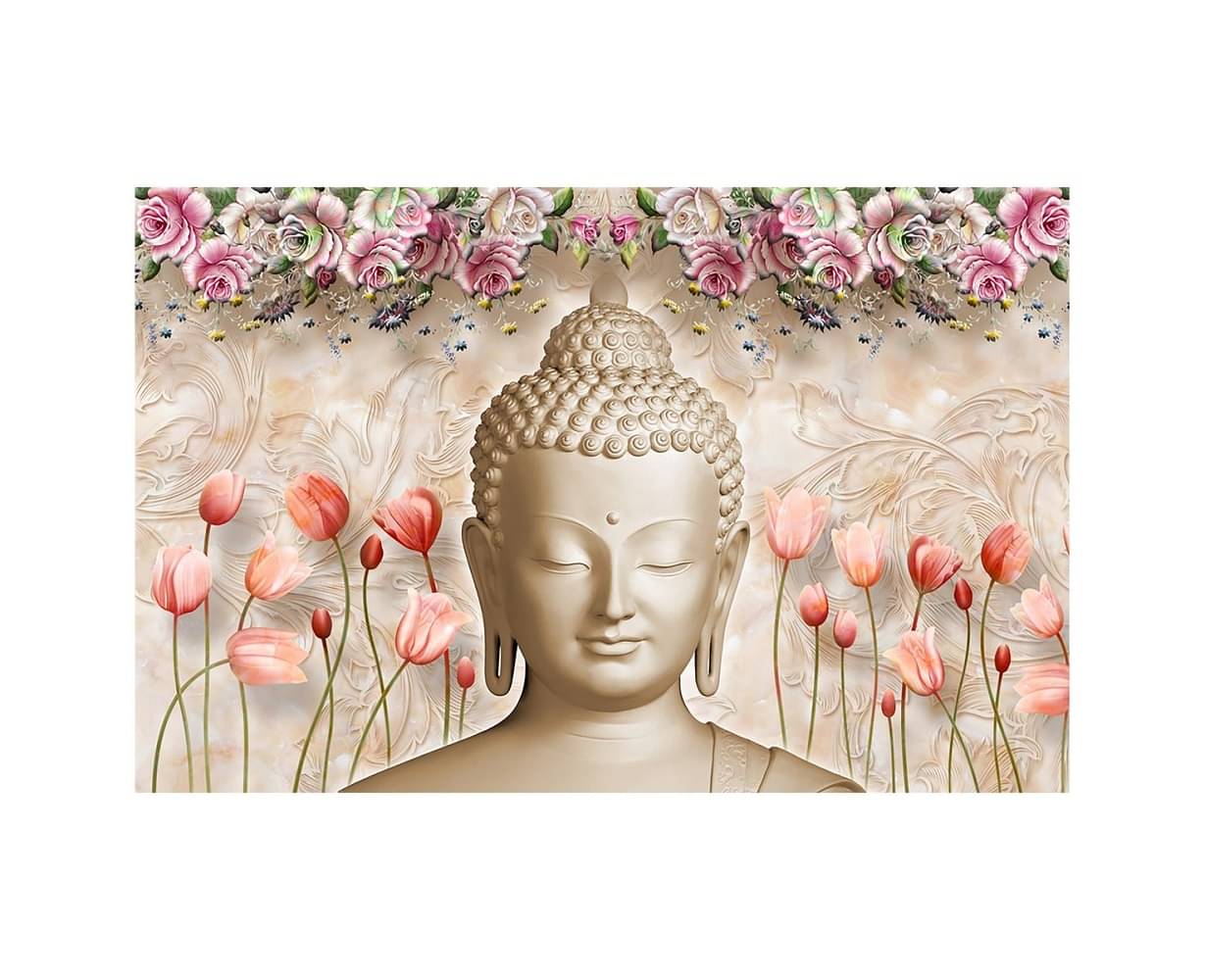 Asmi Collection Floral Meditating Buddha Self Adhesive Vinyl Wall Sticker ( 60 x 90 cms ) Asmi Collection Floral Meditating Buddha Self Adhesive Vinyl Wall Sticker ( 60 x 90 cms )