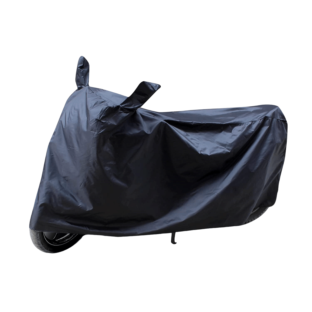 AutoRetail - Dust Proof Two Wheeler Polyster Cover With (Mirror Pocket) for Yamaha Alpha Black (pack of 1)