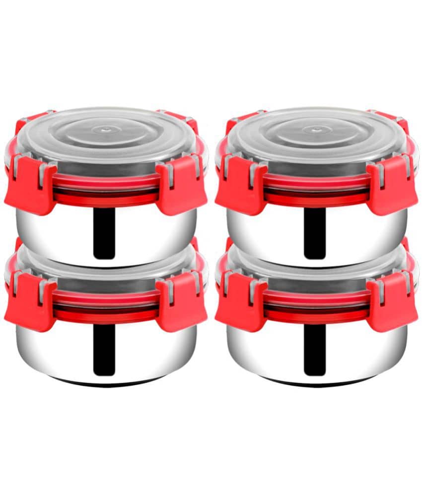 BOWLMAN - Steel Red Food Container ( Set of 2 - 350mL each )