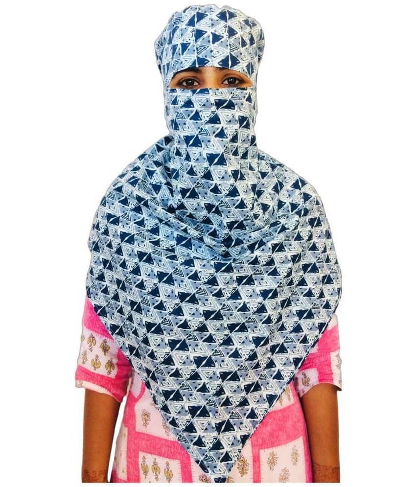 DEEPNYRA - LIVING STYLE - Blue Cotton Women's Scarf ( Pack of 1 ) DEEPNYRA - LIVING STYLE - Blue Cotton Women's Scarf ( Pack of 1 )