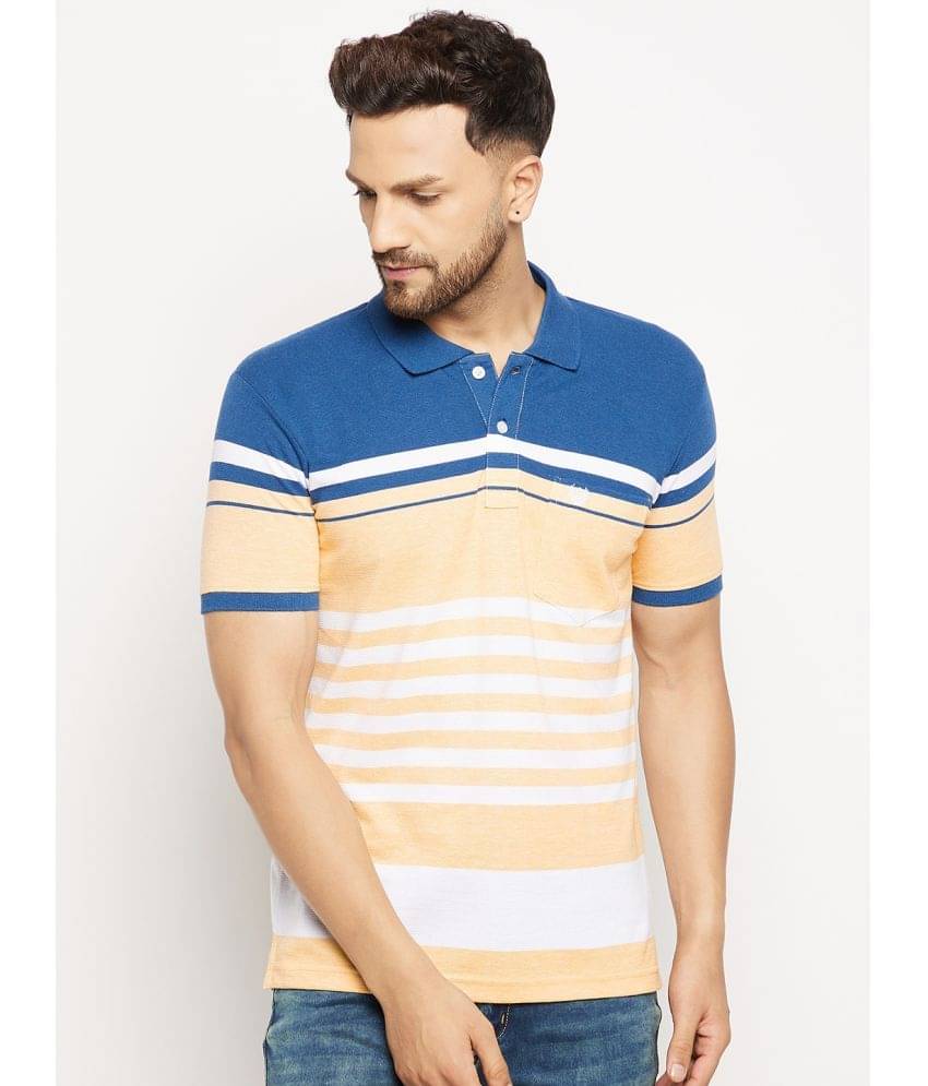 Duke Pack of 1 Cotton Blend Regular Fit Striped Half Sleeves Men's Polo T Shirt ( Multicolor )     			Duke Pack of 1 Cotton Blend Regular Fit Striped Half Sleeves Men's Polo T Shirt ( Multicolor )