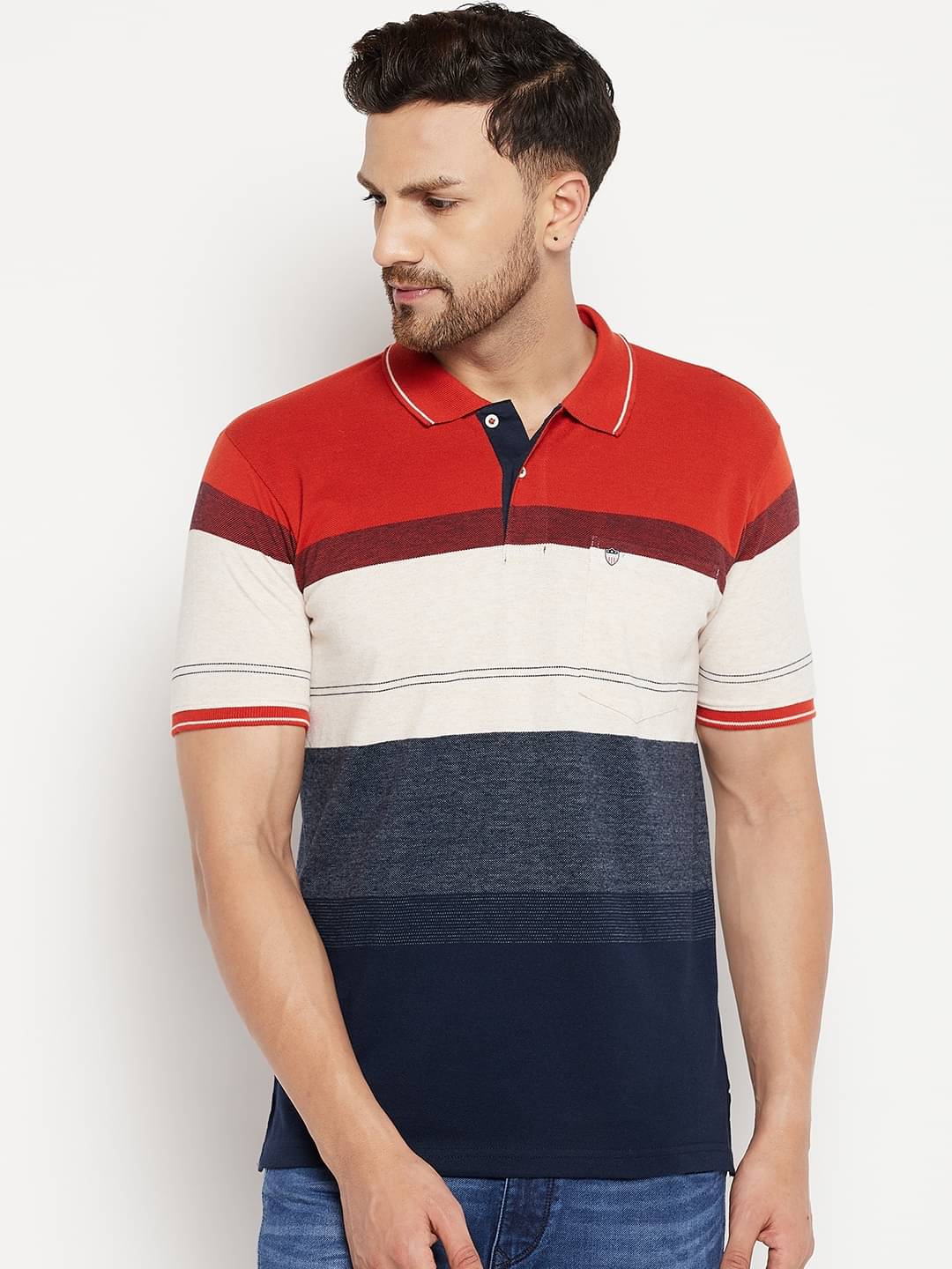     			Duke - Multicolor Cotton Blend Regular Fit Men's Polo T Shirt ( Pack of 1 )