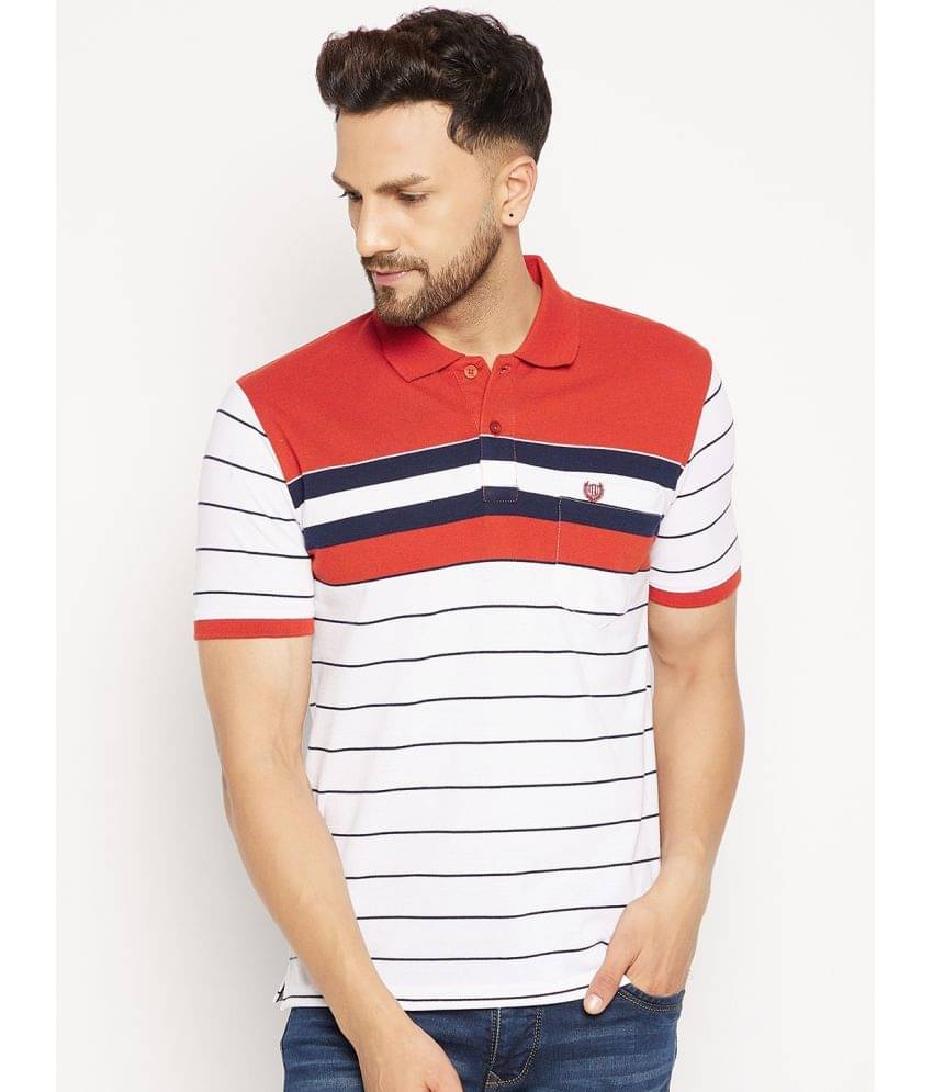     			Duke Pack of 1 Cotton Blend Regular Fit Striped Half Sleeves Men's Polo T Shirt ( Multicolor )