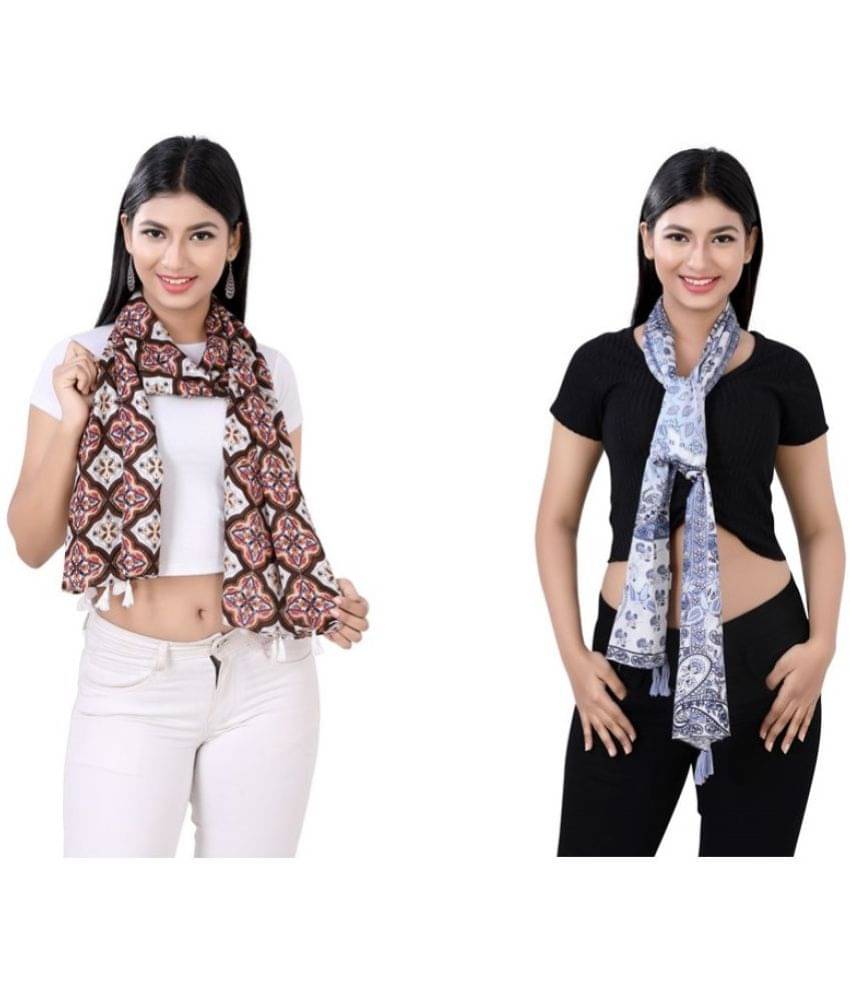     			JVNINE - Multicolor Viscose Women's Stole ( Pack of 2 )