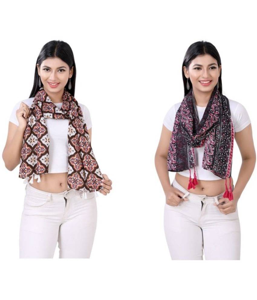     			JVNINE - Multicolor Viscose Women's Stole ( Pack of 2 )