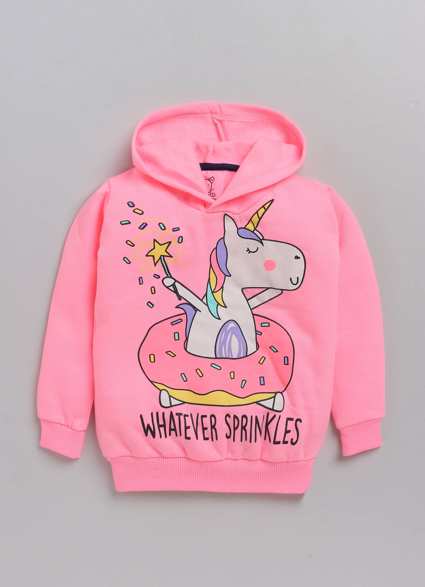     			Lazy Shark Girls Pink Printed Sweatshirts
