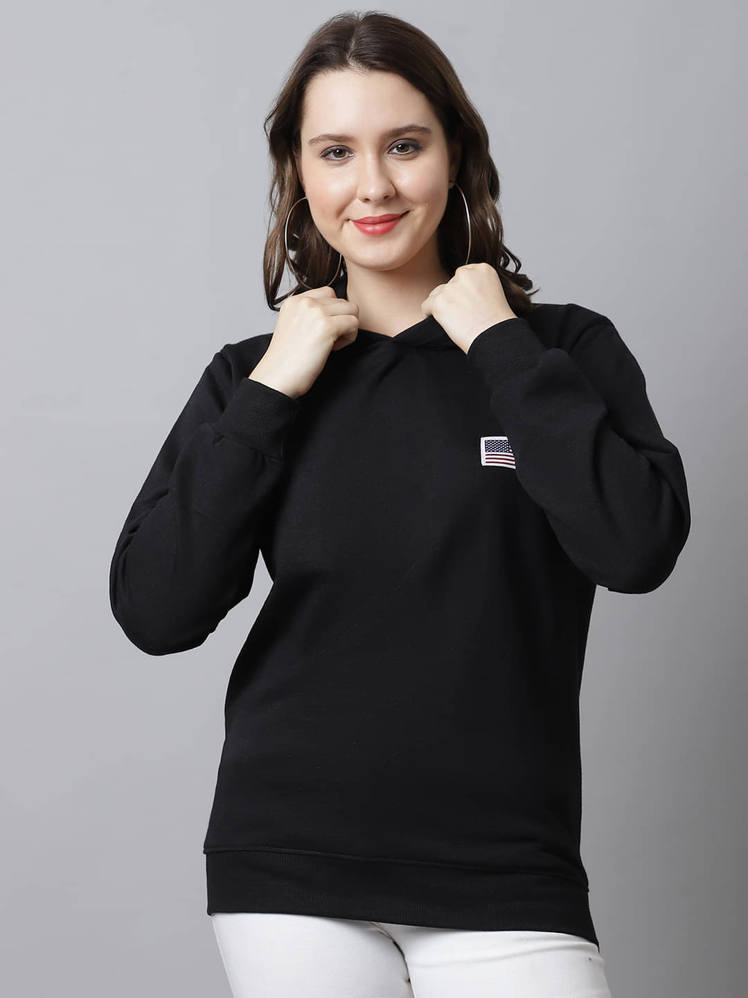 OBAAN Fleece Black Hooded Sweatshirt OBAAN Fleece Black Hooded Sweatshirt