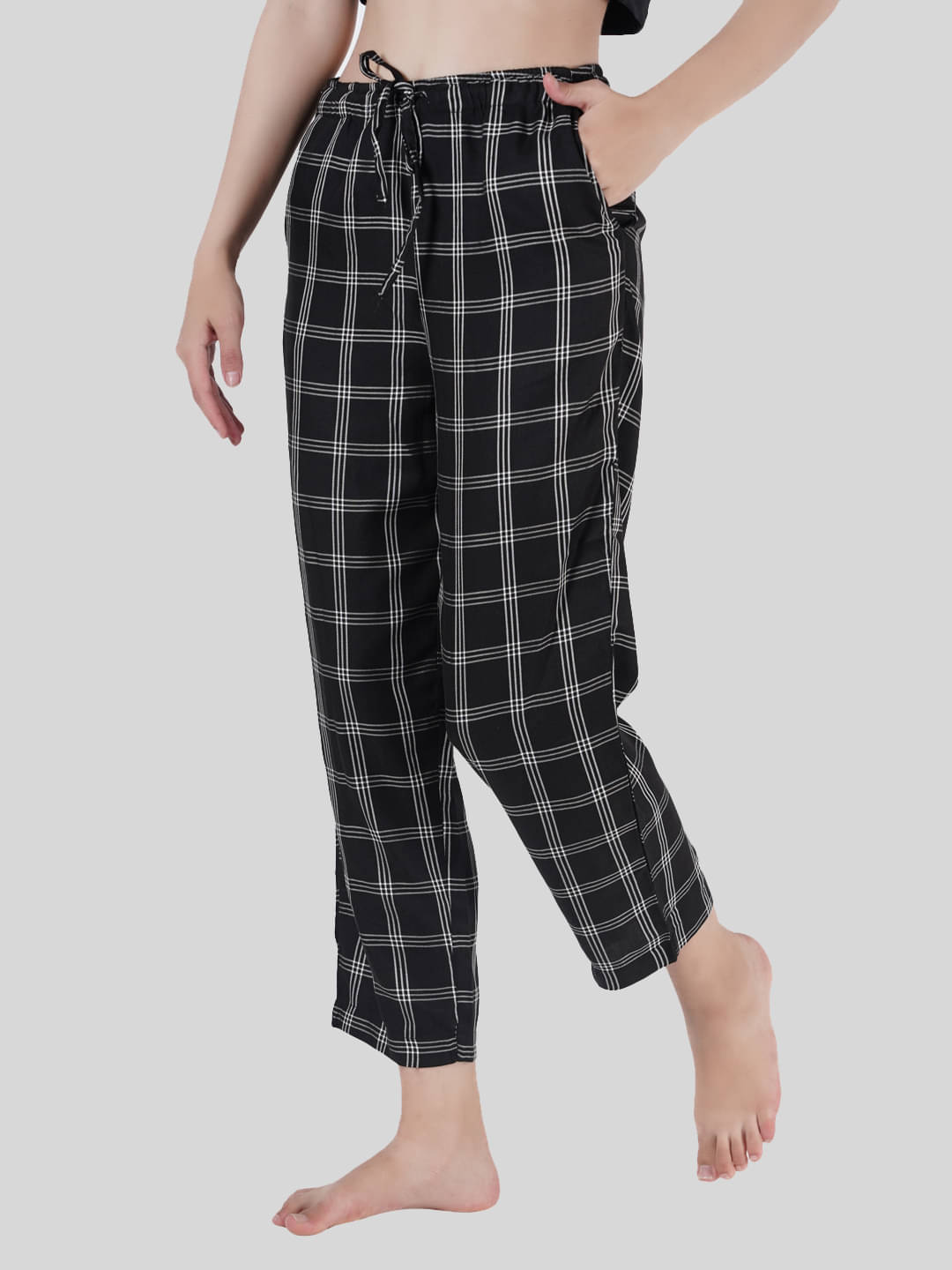 STYLE SHOES - Black Rayon Women's Nightwear Pyjama ( Pack of 1 ) STYLE SHOES - Black Rayon Women's Nightwear Pyjama ( Pack of 1 )