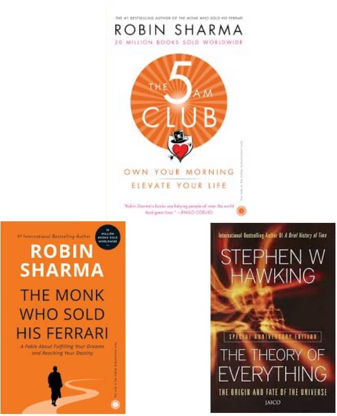 The 5 AM Club: Own Your Morning, Elevate Your Life + The Theory of Everything + The Monk Who Sold His Fer - Stationery | Buy online on ZillyBuy