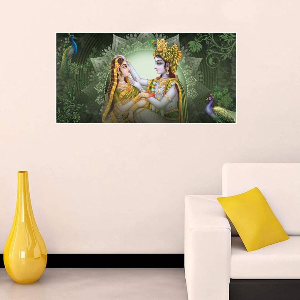 Asmi Collection God Radha Krishna Peacock Self Adhesive Vinyl_ Wall Sticker ( 40 x 80 cms ) Asmi Collection God Radha Krishna Peacock Self Adhesive Vinyl_ Wall Sticker ( 40 x 80 cms )