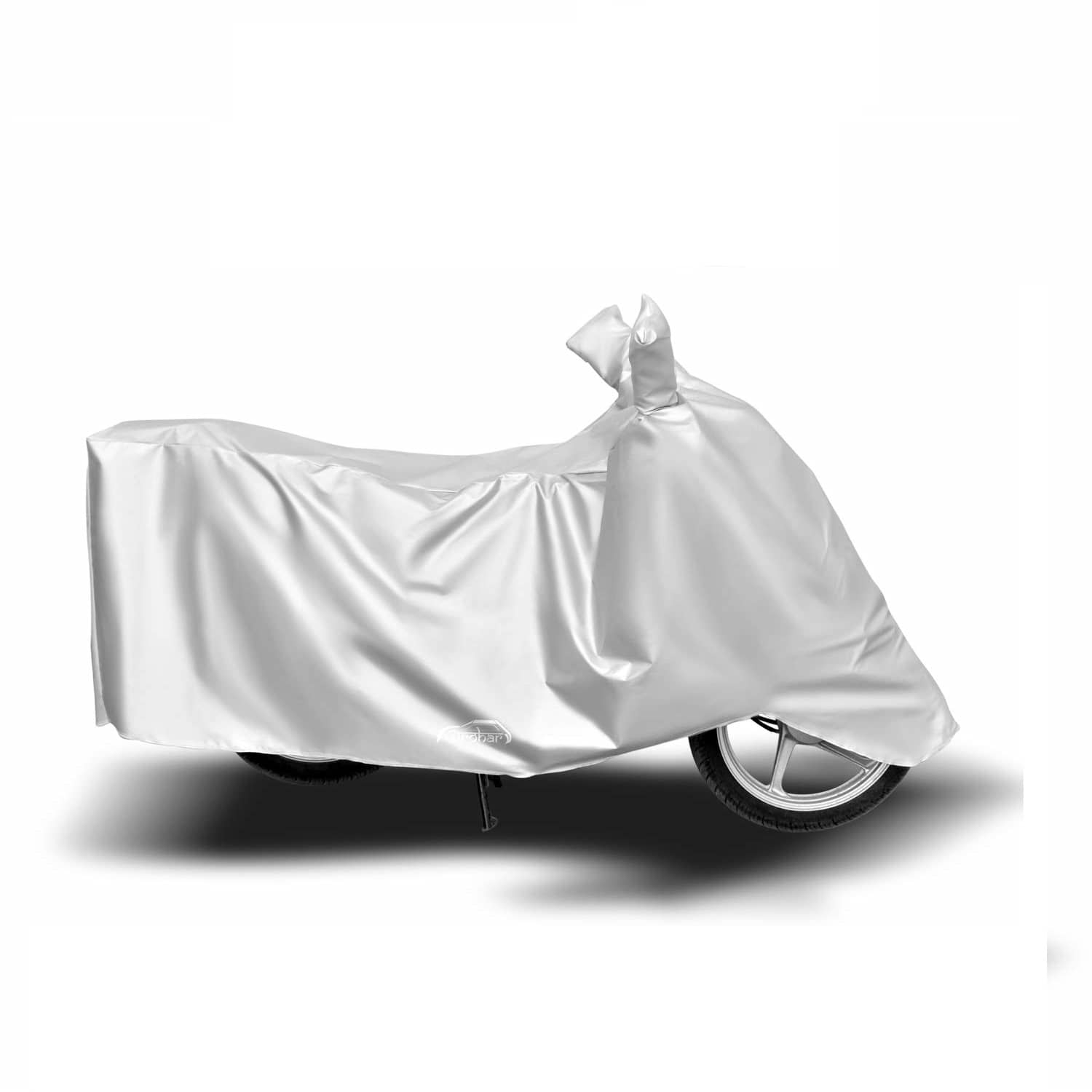 AutoRetail - Silver Dust Proof Two Wheeler Polyster Cover With (Mirror Pocket) for Honda Dream Yuga CBS (pack of 1)
