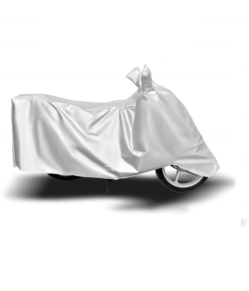 AutoRetail - Silver Dust Proof Two Wheeler Polyster Cover With (Mirror Pocket) for Mahindra Duro (pack of 1) AutoRetail - Silver Dust Proof Two Wheeler Polyster Cover With (Mirror Pocket) for Mahindra Duro (pack of 1)