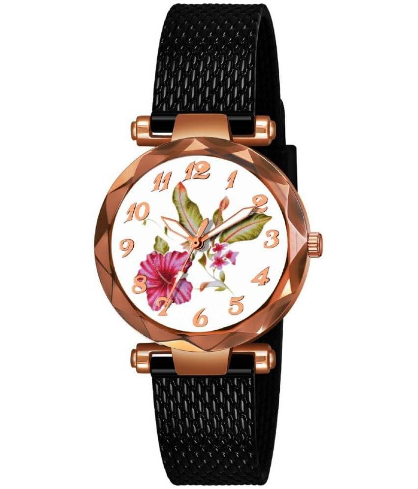     			Cosmic - Black Leather Analog Womens Watch