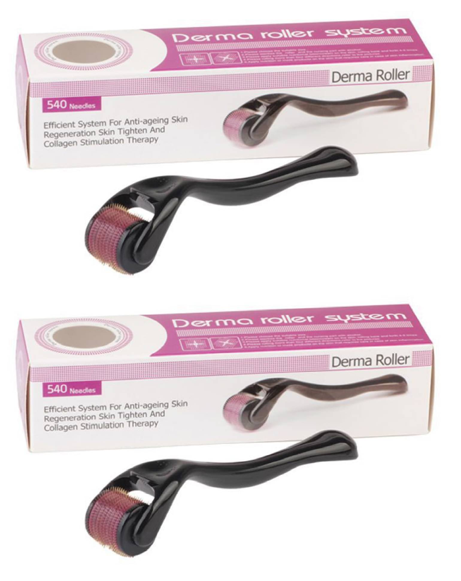 Derma Roller With 0.5 Mm And 540 Titanium Needls For Skin & Hair Treatments 2 Pcs Derma Roller With 0.5 Mm And 540 Titanium Needls For Skin & Hair Treatments 2 Pcs