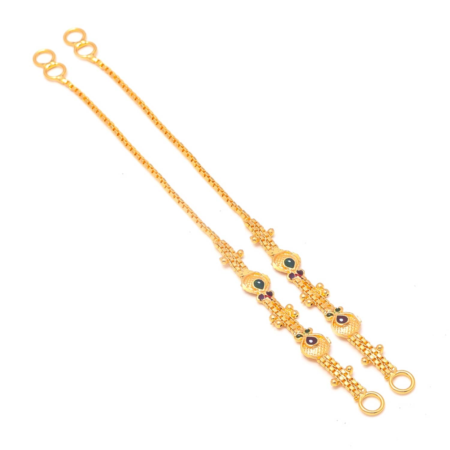 Jewar Mandi - Gold Ear Chain Earrings ( Pack of 1 ) - Earrings | Buy online on ZillyBuy