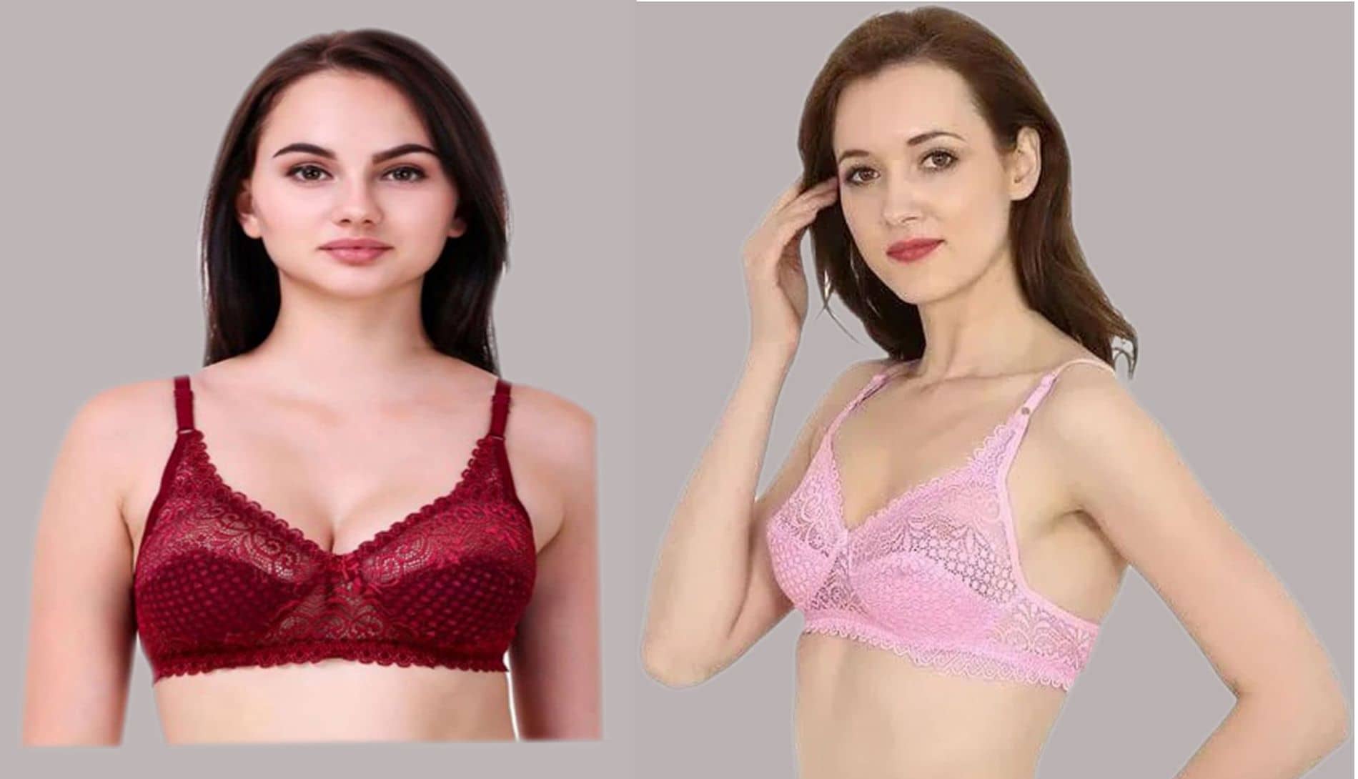 Kiran Enterprises Pack of 2 Net Non Padded Women's T-Shirt Bra ( Multicolor )