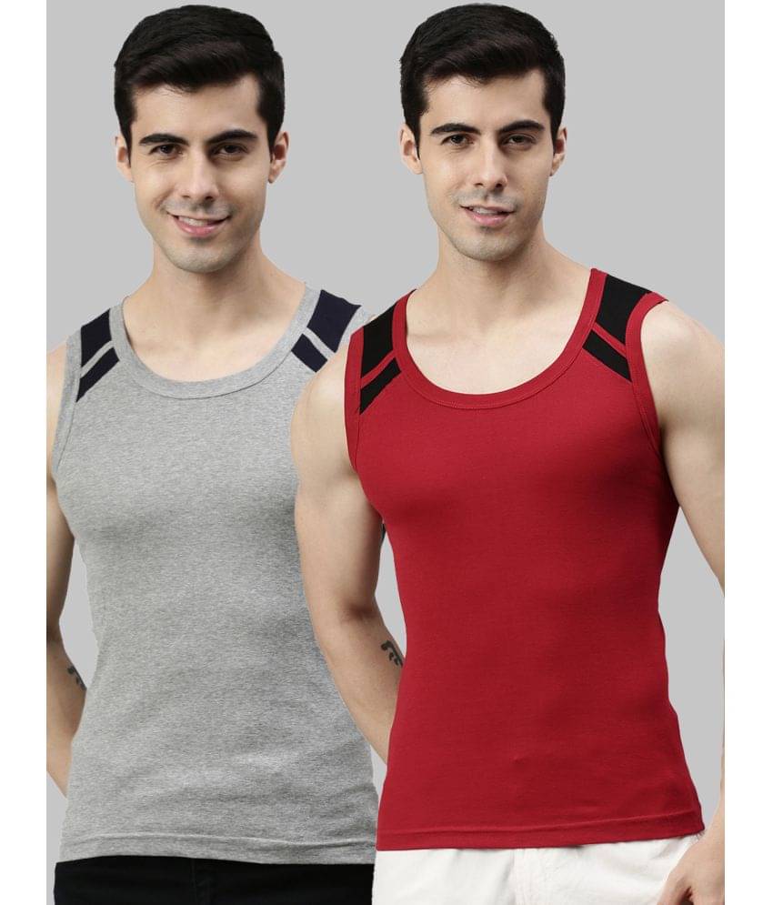 Pack of 2 Lux Cozi - Multicolor Cotton Men's Vest Pack of 2 Lux Cozi - Multicolor Cotton Men's Vest