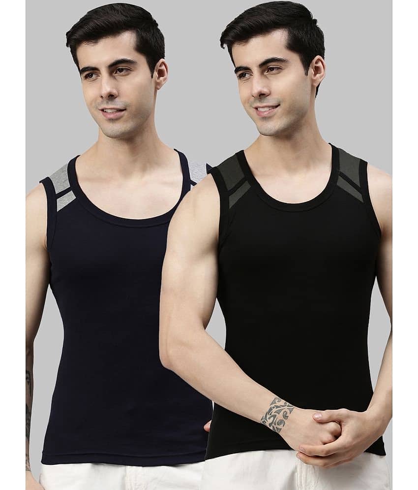 Pack of 2 Lux Cozi - Multicolor Cotton Men's Vest - Nightwear & Loungewear | Buy online on ZillyBuy