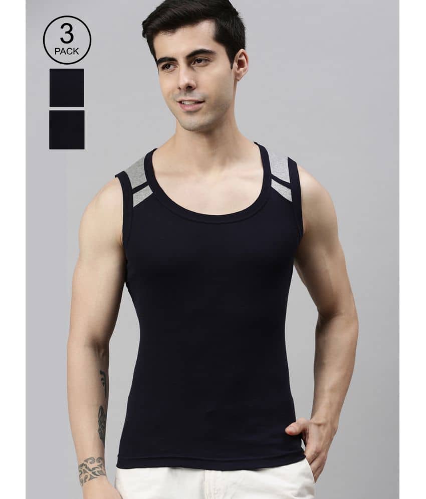 Pack of 3 Lux Cozi - Multicolor Cotton Men's Vest - Nightwear & Loungewear | Buy online on ZillyBuy