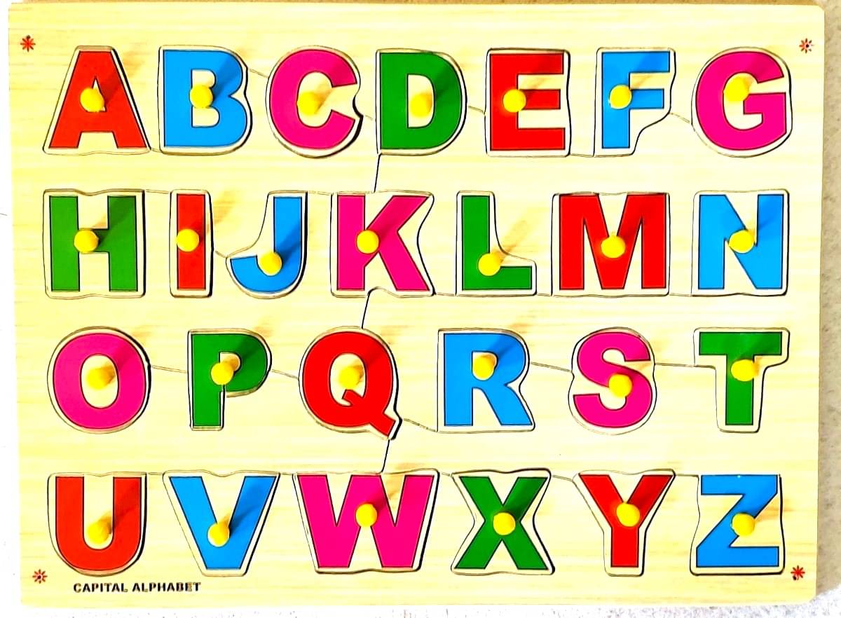 PETERS PENCE  WOODEN UPPER ALPHABET PUZZLE BOARD FOR KIDS PRE PRIMARY EDUCATION     			PETERS PENCE  WOODEN UPPER ALPHABET PUZZLE BOARD FOR KIDS PRE PRIMARY EDUCATION