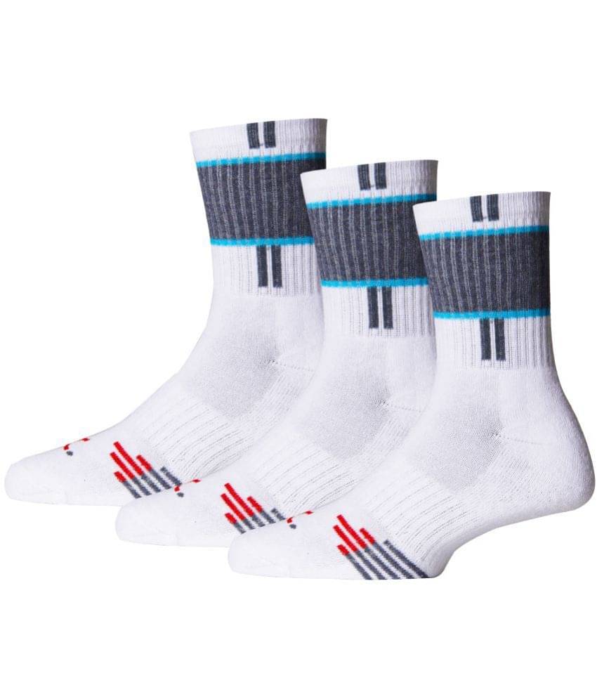     			RC. ROYAL CLASS - Cotton Blend Men's Colorblock White Mid Length Socks ( Pack of 3 )