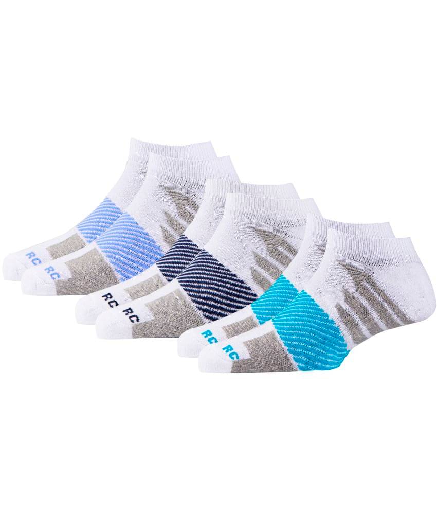 RC. ROYAL CLASS - Cotton Blend Men's Striped White Ankle Length Socks ( Pack of 3 ) RC. ROYAL CLASS - Cotton Blend Men's Striped White Ankle Length Socks ( Pack of 3 )