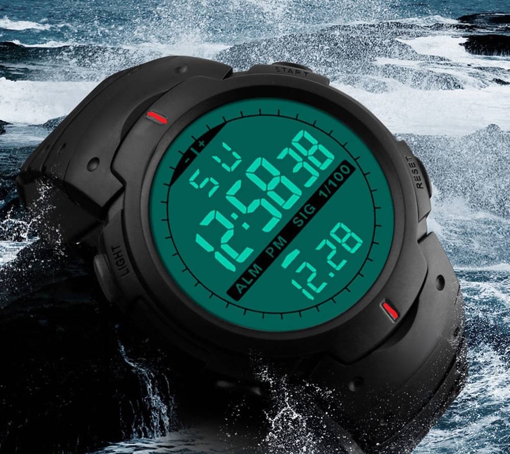     			Renaissance Traders - Black PU Digital Men's Watch