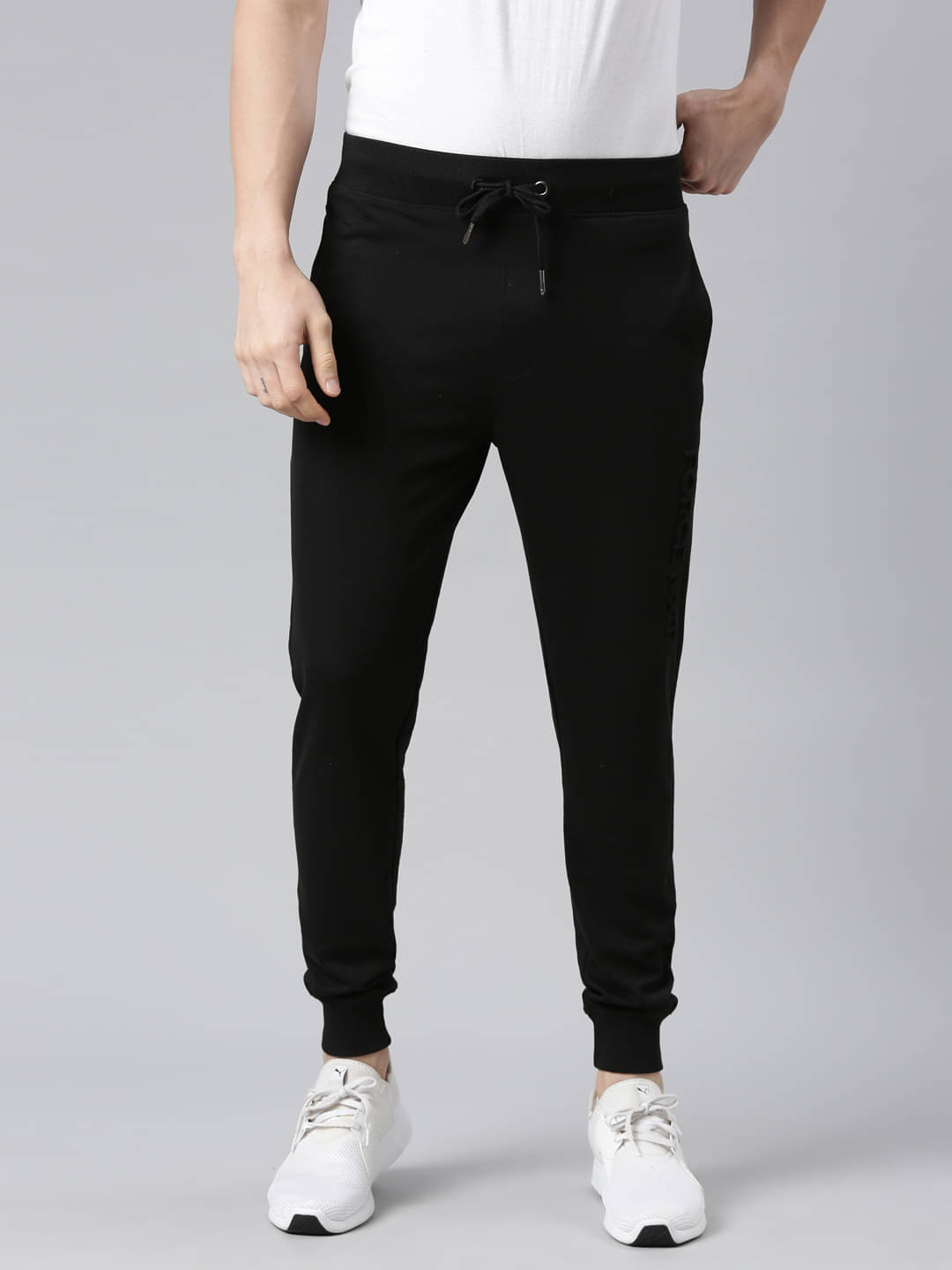     			Force NXT - Black Cotton Blend Men's Joggers ( Pack of 1 )