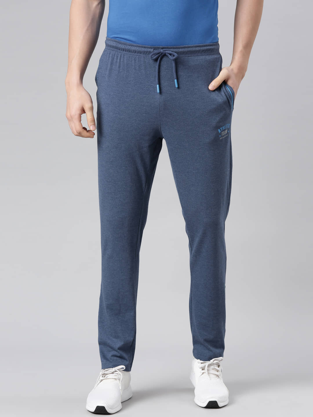 Force NXT - Blue Cotton Blend Men's Trackpants ( Pack of 1 ) - Track Pants | Buy online on ZillyBuy