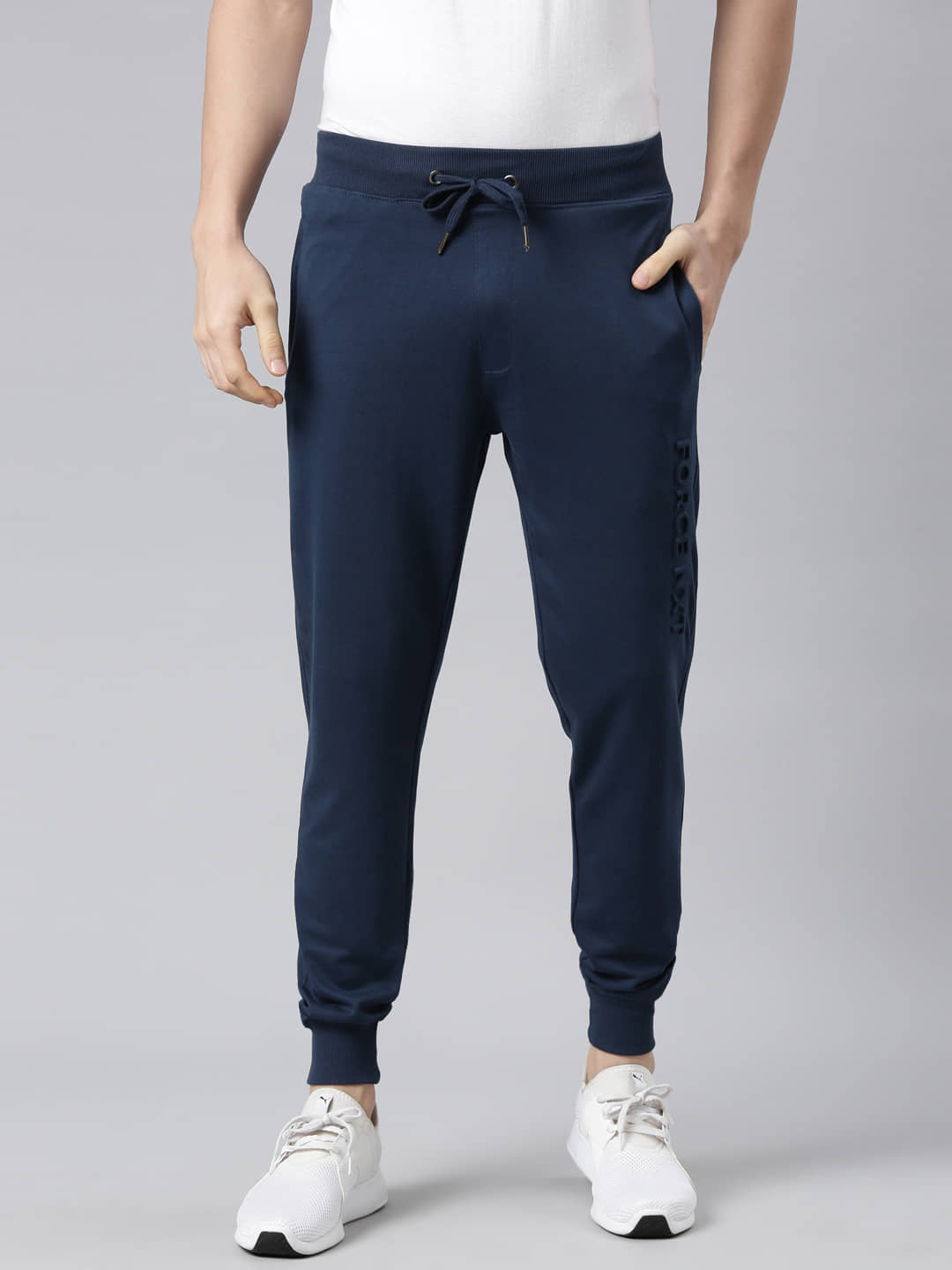 Force NXT - Black Cotton Blend Men's Joggers ( Pack of 1 ) - Track Pants | Buy online on ZillyBuy