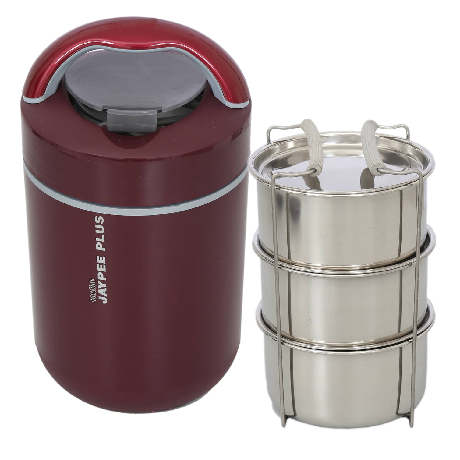     			Jaypee Plus - Maroon Stainless Steel Electric Lunch Box ( Pack of 1 )