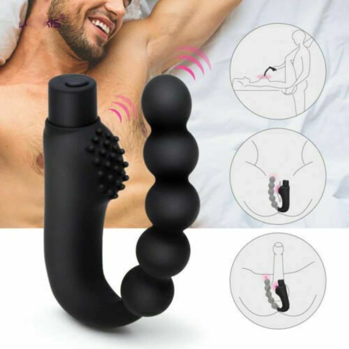 Kamahouse Premium Quality Vibrating Anal Beads Silicone Massager Stimulate Orgasm