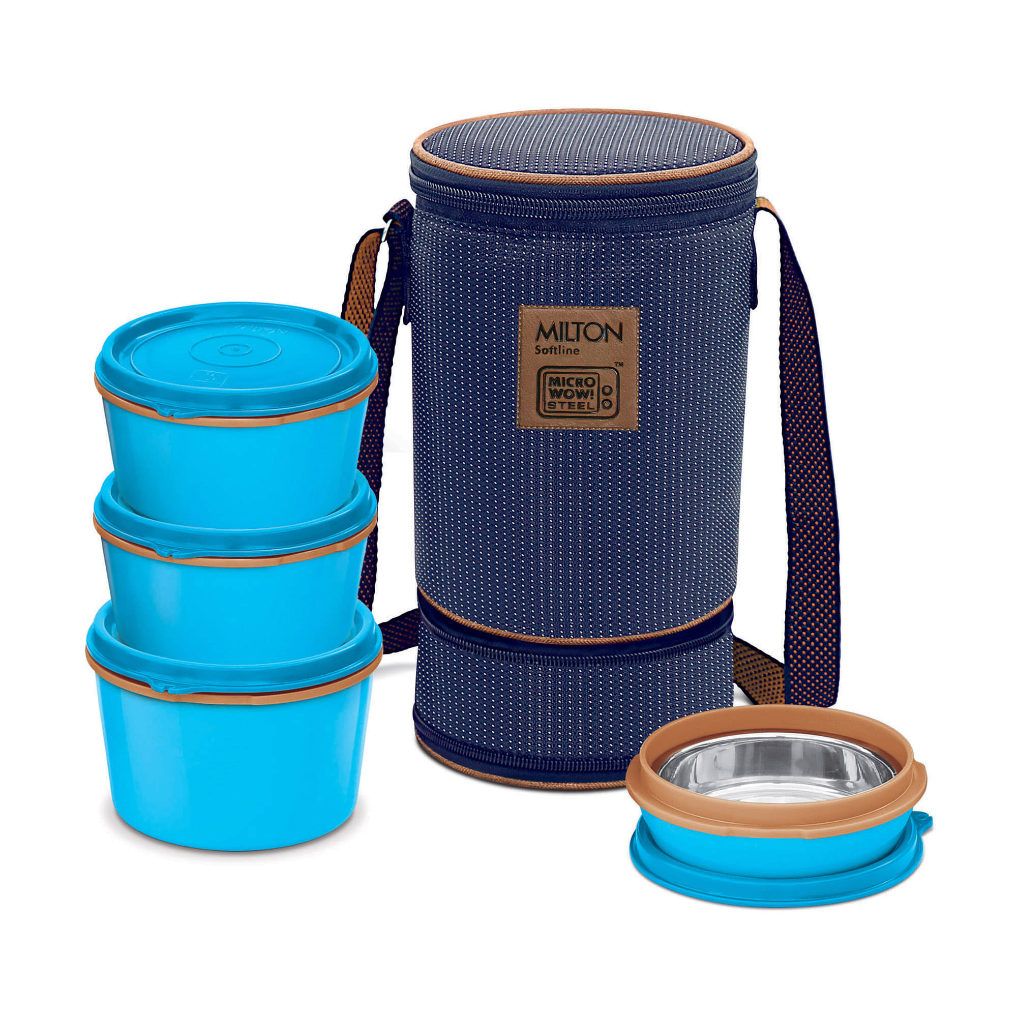     			Milton - Flexi Tiffin 3+1,Blu Stainless Steel Lunch Box 4 - Container ( Pack of 1 )