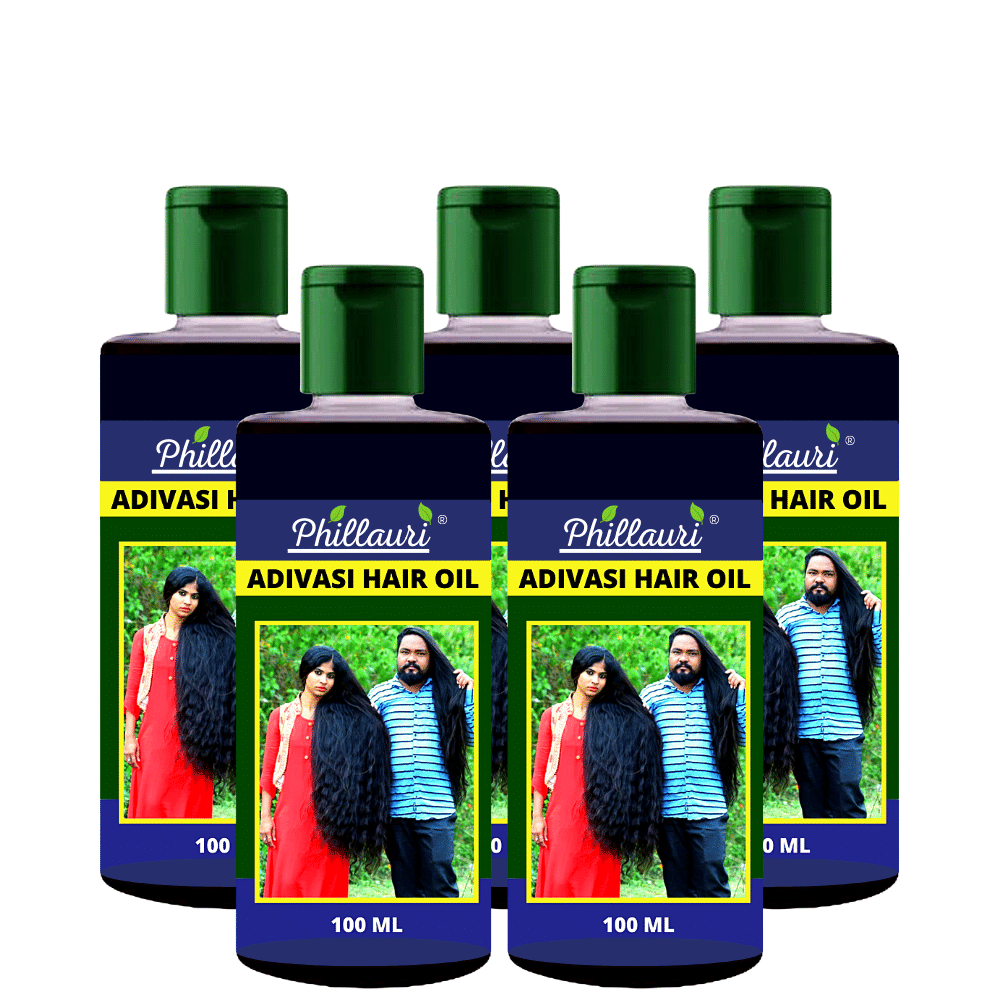     			Phillauri Adivasi Ayurvedic Herbal Hair Oil - Dandruff Control - Hair Loss Control - Long Hair - For Women and Men (100 ml) Pack of 5