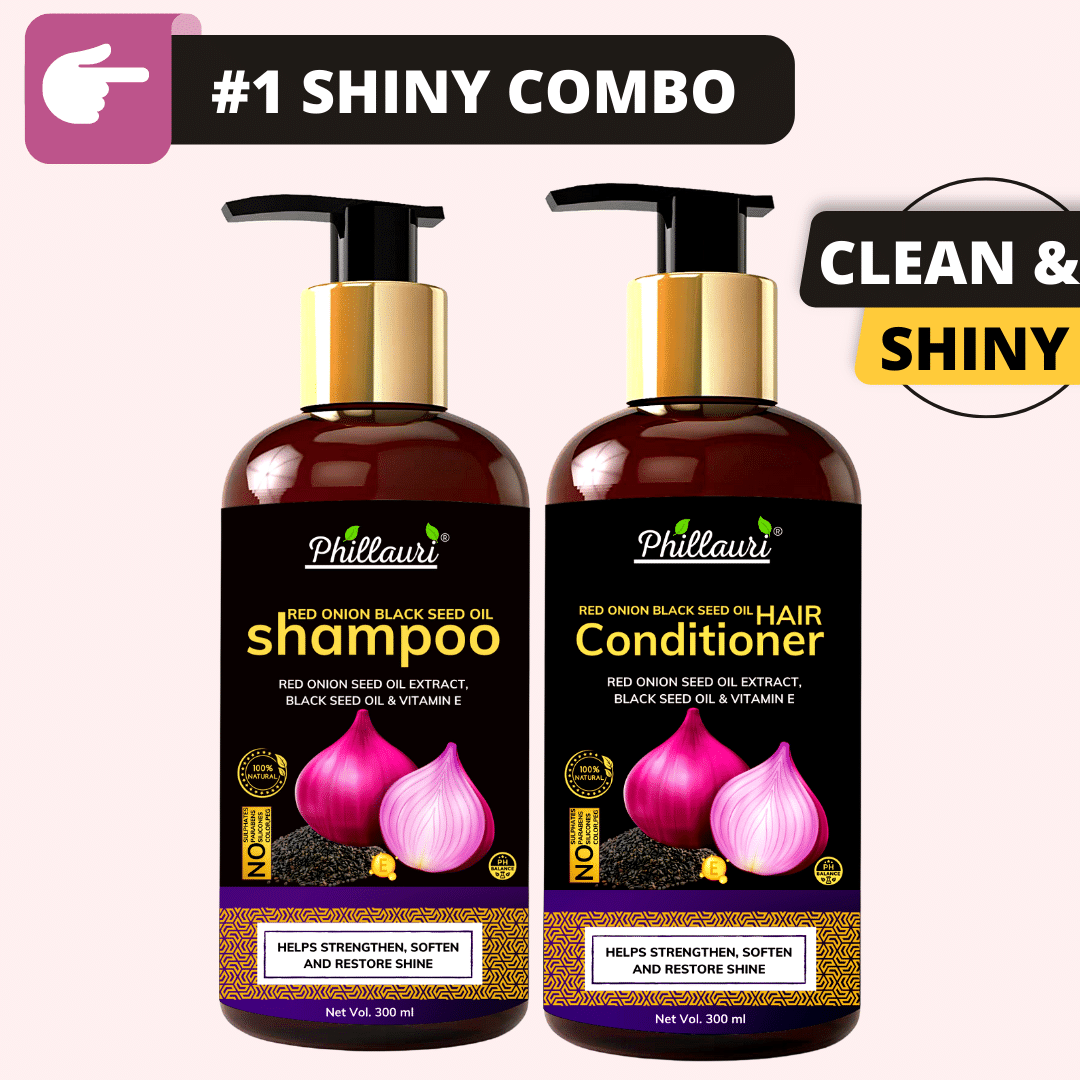 Phillauri Red Onion Shampoo and Conditioner - Strength & Growth Formula - Free from Mineral Oils, Sulphates & Parabens - For All Hair Types Phillauri Red Onion Shampoo and Conditioner - Strength & Growth Formula - Free from Mineral Oils, Sulphates & Parabens - For All Hair Types