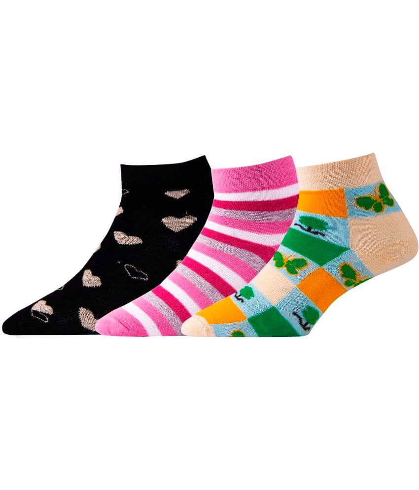     			RC. ROYAL CLASS - Multicolor Cotton Blend Women's Ankle Length Socks ( Pack of 3 )