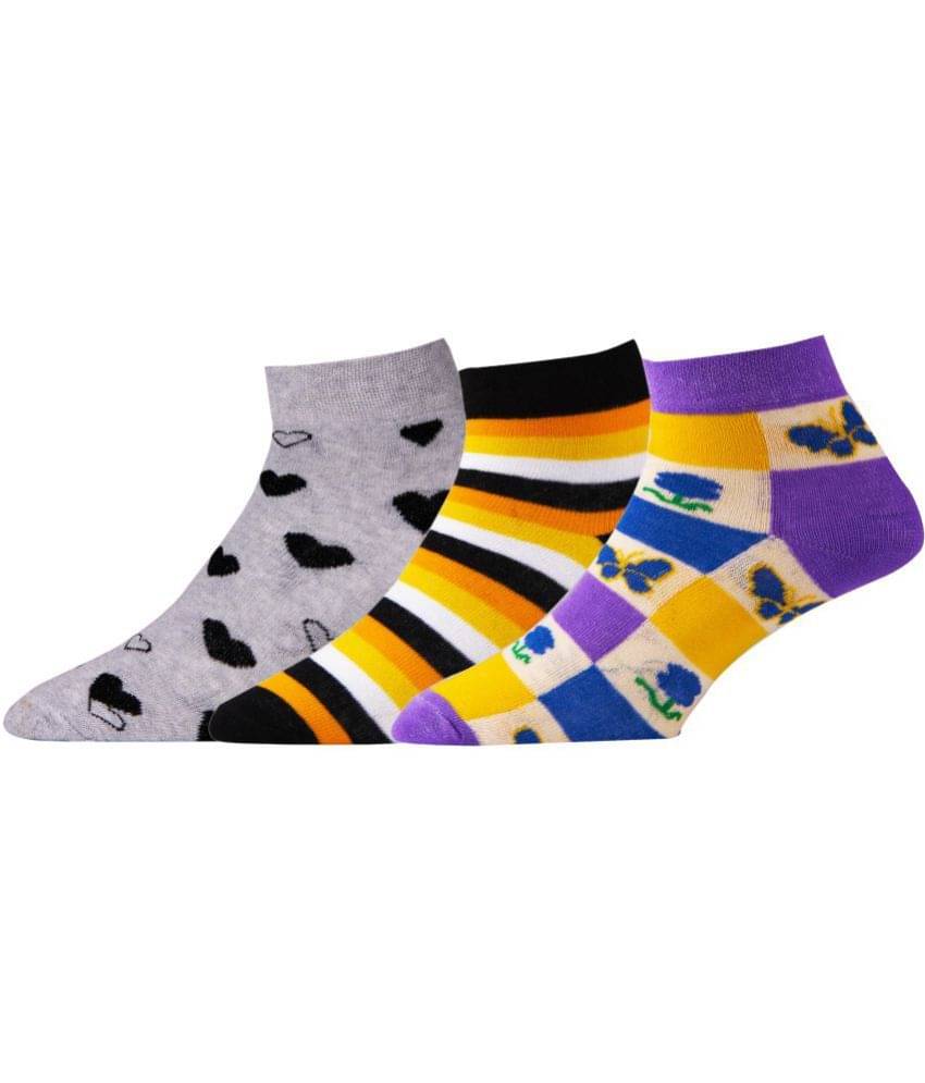 RC. ROYAL CLASS - Multicolor Cotton Blend Women's Ankle Length Socks ( Pack of 3 ) RC. ROYAL CLASS - Multicolor Cotton Blend Women's Ankle Length Socks ( Pack of 3 )