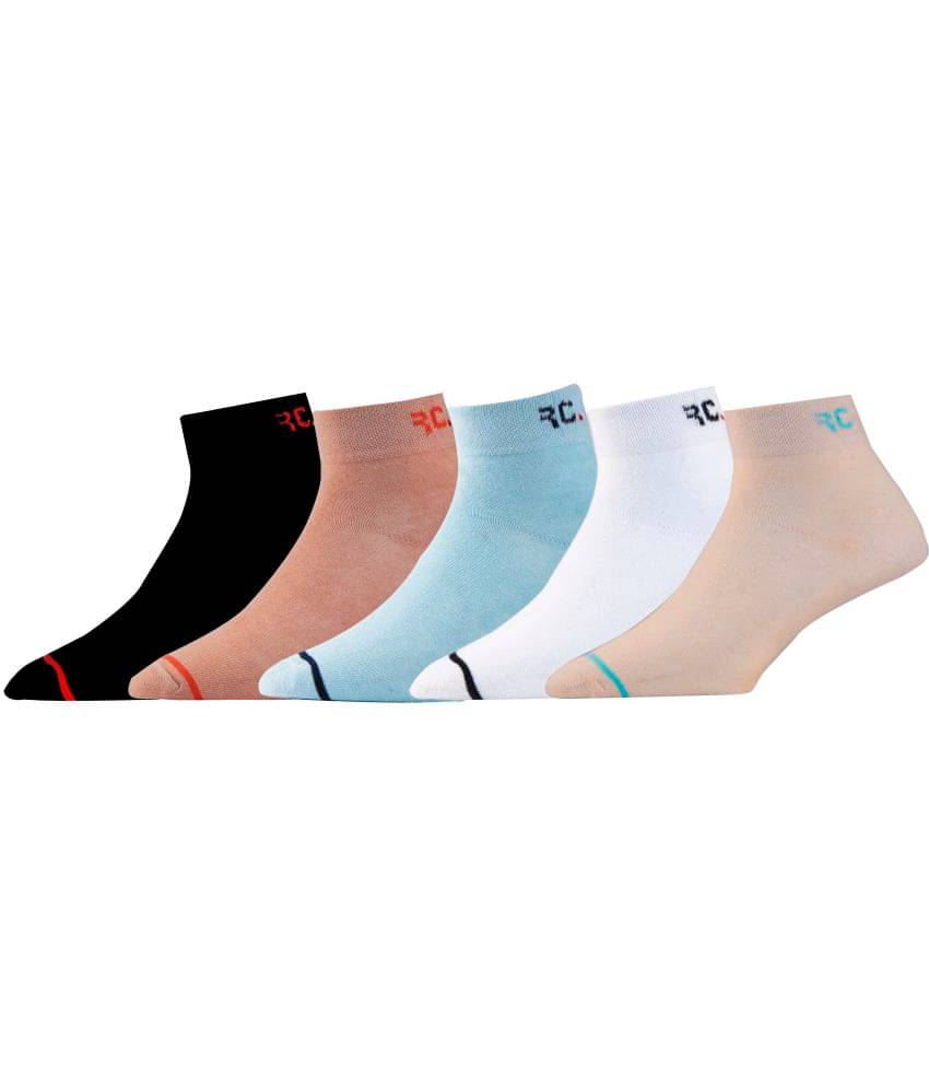 RC. ROYAL CLASS - Multicolor Cotton Blend Women's Ankle Length Socks ( Pack of 5 ) RC. ROYAL CLASS - Multicolor Cotton Blend Women's Ankle Length Socks ( Pack of 5 )