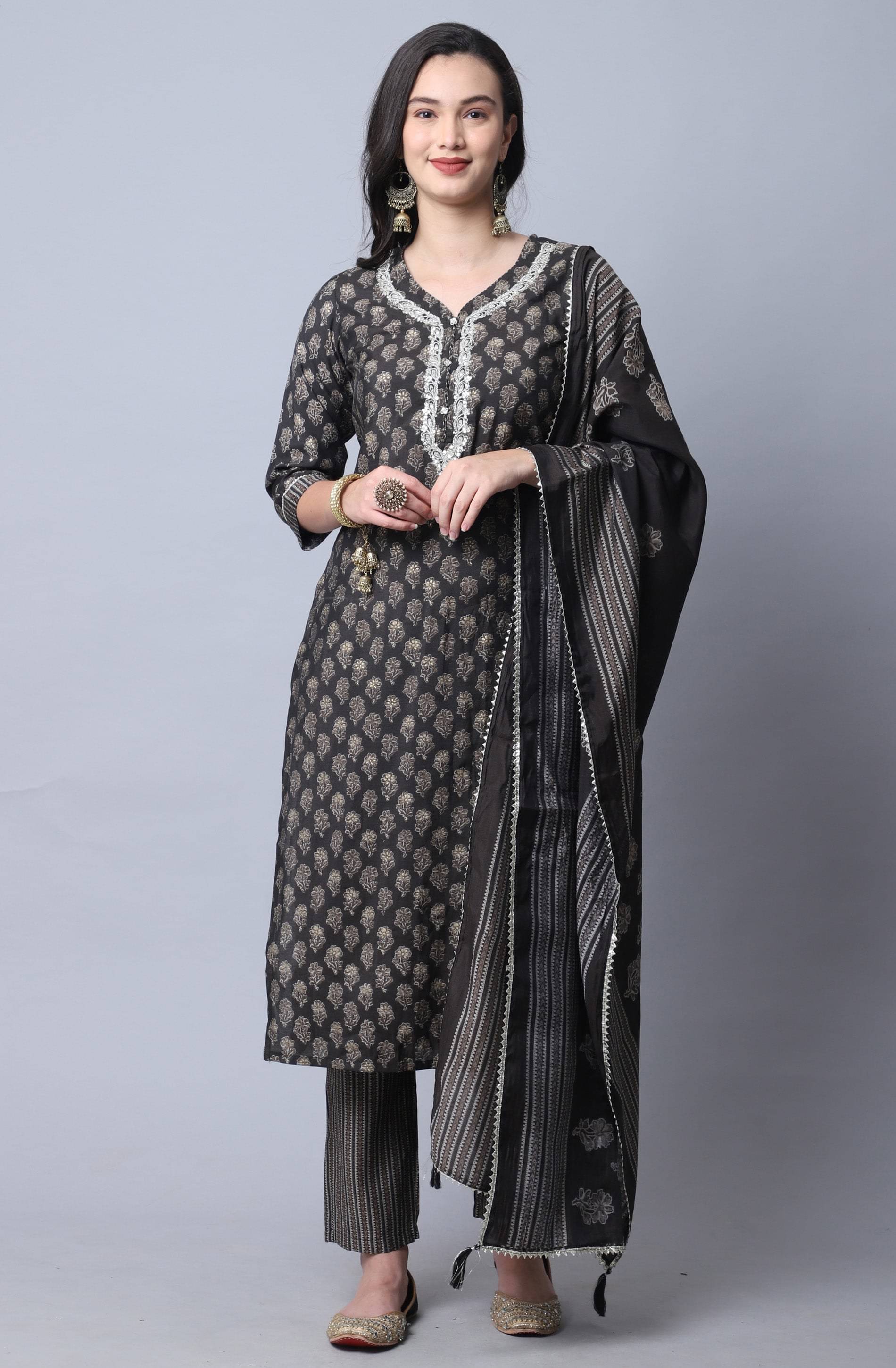 Rajnandini - Grey Straight Viscose Women's Stitched Salwar Suit ( Pack of 1 ) Rajnandini - Grey Straight Viscose Women's Stitched Salwar Suit ( Pack of 1 )
