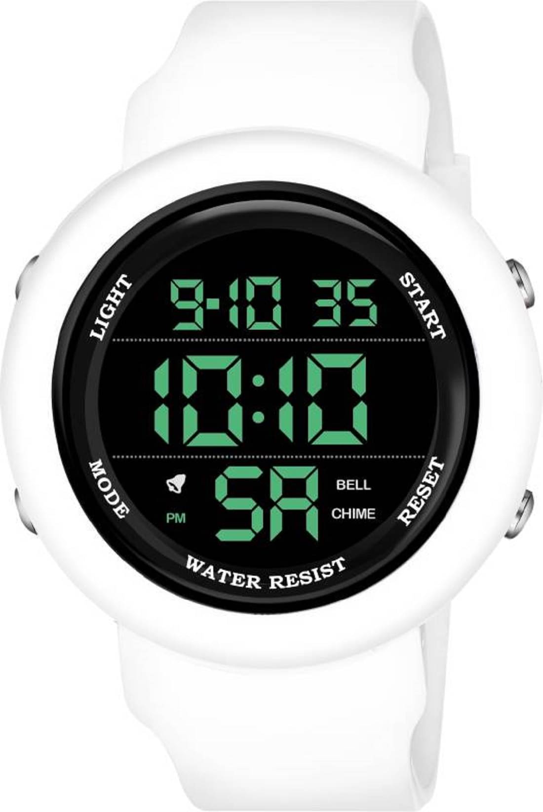     			Renaissance Traders - White PU Digital Men's Watch