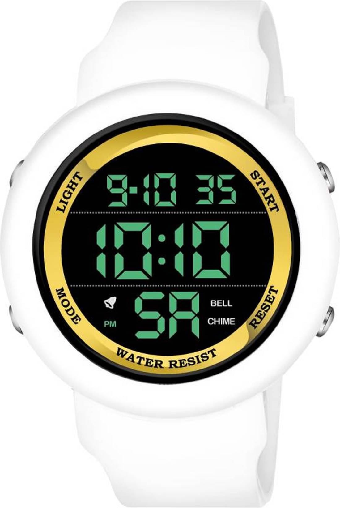     			Renaissance Traders - White PU Digital Men's Watch